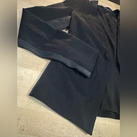 Theory Black faux leather-Trimmed blazer - Picture 2 of 8